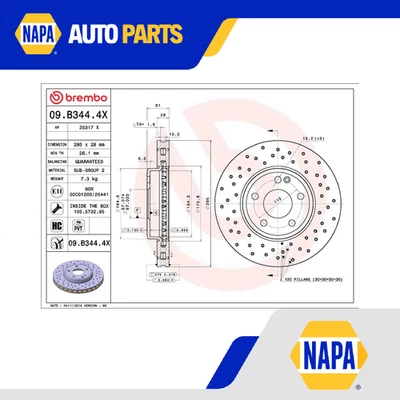2x Brake Discs Pair Vented fits MERCEDES B200 W246 2.0 Front 12 to 17 M270.920 — 第 1/4 张图片