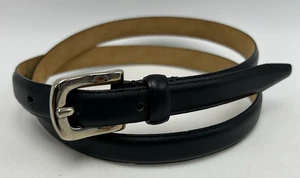 Cinturón Ann Taylor Mujer Mediano Negro Cuero Italiano Fino Ajustado Preppy - Imagen 1 de 8
