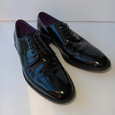 Cole Haan Lenox Hill Oxford Black Patent Leather Shoes Size 9.5 Men's  - Image 1 of 4
