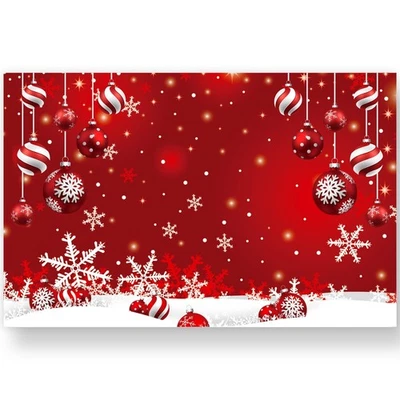 50 Pcs Christmas Paper Placemats Red Xmas Ball Snowflake Disposable Place Mat... - Image 1 of 4