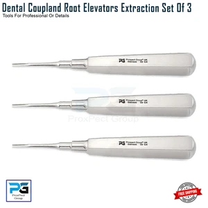 Conjunto de 3 instrumentos quirúrgicos elevador de raíz de aflojamiento dental CE* - Imagen 1 de 6