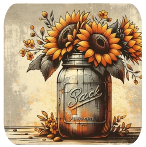 ALMOHADILLA DE RATÓN DE CAÍDA GIRASOLES EN UN FRASCO ALFOMBRILLA DE RATÓN GRUESA 9" X 7" - Imagen 1 de 7