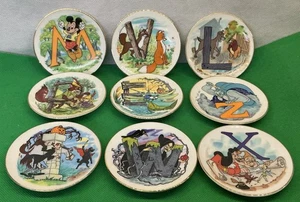 The Disney Collection Alphabet Miniature Dishes / Plates Japan Lot Of 9 Plates - Picture 1 of 11