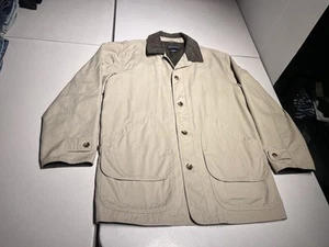 Lands End Chore Jacket Men's Large Tall Brown Barn Coat Cotton Corduroy Collar - Picture 1 of 9