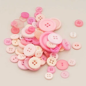 30g Pink Series Resin Buttons for Sewing Scrapbook Clothing Handmade Decor - Picture 1 of 5