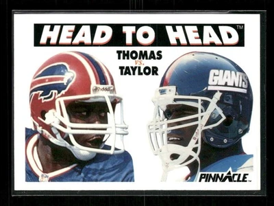 1991 Pinnacle Thuman Thomas/Lawrence Taylor Head to Head #354 Bills Giants - Image 1 of 2