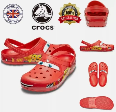 *Brand New* Crocs Lightning McQueen Cars ALL KIDS ADULT SIZES Trending 2025 UK - Image 1 of 4