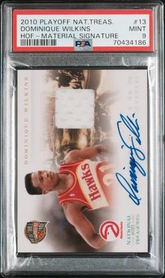 National Treasures Dominique Wilkins 2010-11 Salón de la fama Juego Usado Reliquia Automático/25 PSA 9  Foto 1 de 2