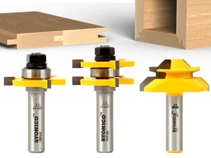 3/4" Stock 3 Bit Joinery Router Bit Set - 1/2" Shank - Yonico 15321 - Picture 1 of 3
