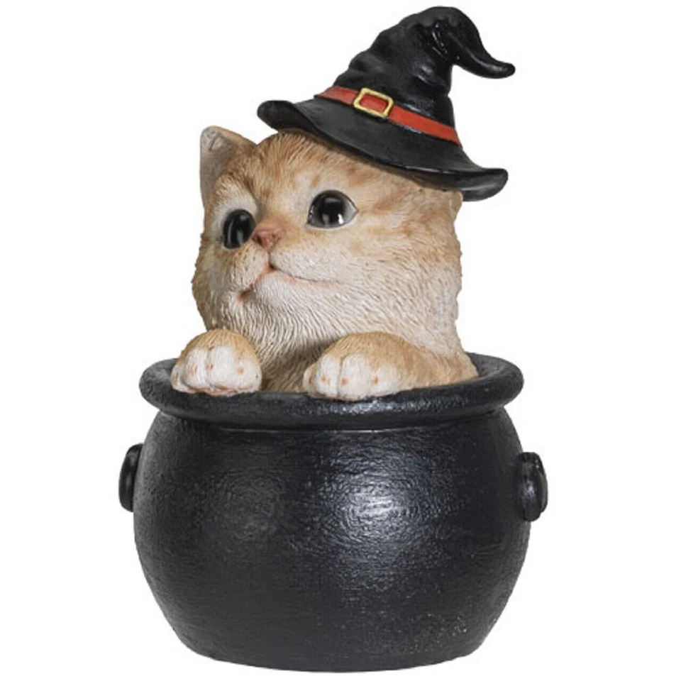 Estatuilla Pacific Trading naranja atigrado en caldero 6 pulgadas multicolor Foto 1 de 2