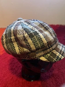 D&Y Flannel Plaid Newsboy Hat Cap Y2K - Picture 1 of 6