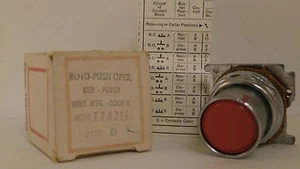 CUTLER HAMMER ROTO-PUSH OPERADOR ROJO/PULSADOR AL RAS 10250-T24211 *NUEVO EXCEDENTE - Imagen 1 de 4