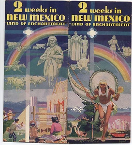 1930er New Mexico Werbeprospekt mit schöner indianischer Covergrafik - Bild 1 von 2