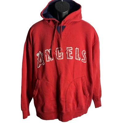 Vintage Las Angeles Angels Hoodie Sweatshirt Mens Size XL Red Embroidered - Image 1 of 4