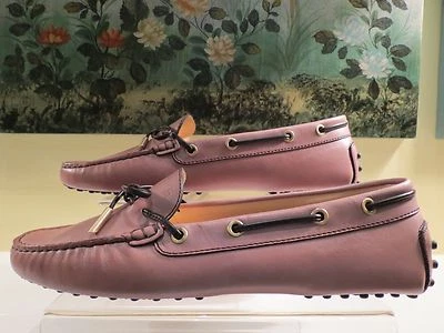 NUEVO CON ETIQUETAS ZAPATO MOCASÍN MOCASÍN MUJER TOD'S CUERO ROSA HEAVEN LACCETTO CONDUCCIÓN 40/10 Foto 1 de 4