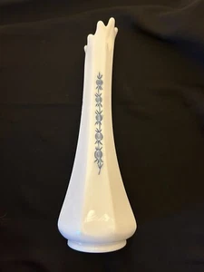 L.E. Smith Swung Milk Glass Vase “Blue Onions” - Picture 1 of 7