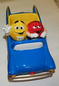Vintage 2002 M&Ms Galerie ceramic Blue Chevy With Flames candy dish - Picture 1 of 6