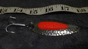 Vintage Fishing Lure Wobbler Spoon Blue Fox Pixee 7/8 Oz Silver Orange - Picture 1 of 3