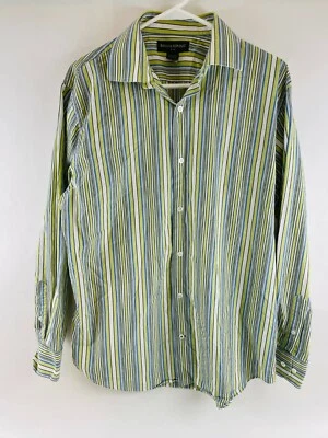 Banana Republic Hombre Talla Grande Verde Azul Blanco Rayas Abotonadas Manga Larga Foto 1 de 4