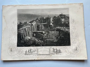 La Guerra Redan con Rusia grabado antiguo c1860 Tallis - Imagen 1 de 2