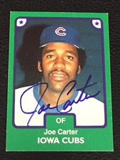 JOE CARTER 1984 TCMA MINORS IOWA CUBS SIGNED AUTOGRAPHED CARD SGC AUTHENTIC