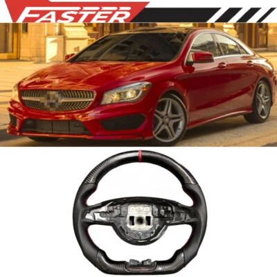 For Mercedes-Benz AMG C63 C43 SLC GLC GLA GLE GLS Carbon Fiber Steering Wheel  - Image 1 of 4