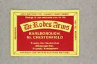 Matchbox Label Pub De Rodes Arms Barlborough Chesterfield Derbyshire Mk929