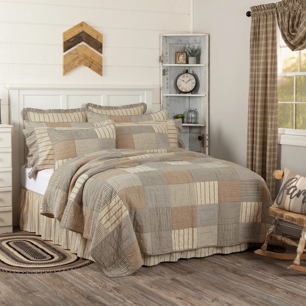California King Quilt Sawyer Mill Charcoal Farmhouse Patchwork - VHC Brands