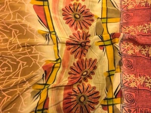 Sari de seda crepé pura 100 % seda sari indio vintage tela impresa PCSS2602 - Imagen 1 de 9