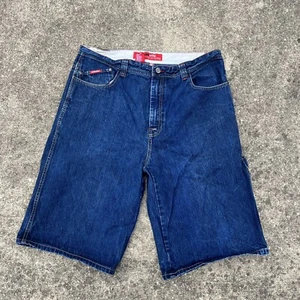 Vintage Ecko Unltd Embroidered Baggy Fit Blue Denim Jean Shorts Jorts Size 38 - Picture 1 of 8