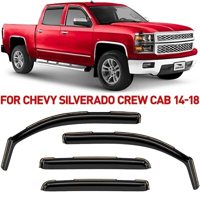 Rain Guards Vent Visors Shade for 2014-2018 Chevrolet (Chevy) Silverado Crew Cab - Image 1 of 4