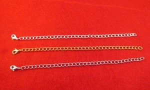 ESTENSORE CATENA 6 POLLICI ORO, ORO BIANCO, ARGENTO PLACCATO 4,8 MM CON SET ARTIGLIO ARAGOSTA - Foto 1 di 1