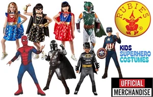 Kids Rubies Superhero Fancy Dress Costumes - Unisex Boy Girl Marvel DC Star Wars - Picture 1 of 43