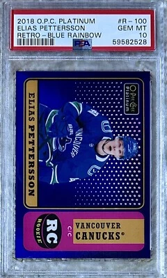 2018 OPC RETRO BLUE RAINBOW /125 ELIAS PETTERSSON RC PSA 10 POP 6 - Image 1 of 2
