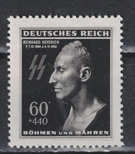 Germany WW2 General Protector Reinhard Heydrich Death Mask stamp 1944 MNH GG - Picture 1 of 1