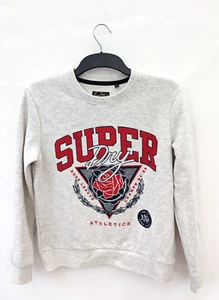 Superdry Jumper Womens Medium Grey Pullover Rose League Varsity Sweatshirt Y2K - Picture 1 of 11