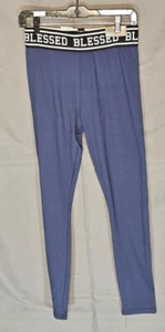 NWT - Rue 21 Blue High-Rise Leggings with BLESSED on Waistband - Size Medium - Picture 1 of 2