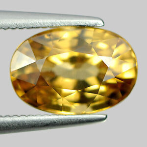 Yellow Zircon 4.00 Ct VVS Oval Shape 10 x 6.9 Mm. Natural Gemstone From Cambodia