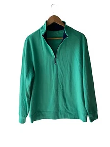 Club Room Men's Size M Catalina Green Fleece Quarter Zip Mock Neck Sweatshirt - Picture 1 of 6