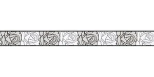 Tapetenbordüre Borte Rose weiß schwarz selbstklebend 9050-24 (48,72€/1qm) - Bild 1 von 3