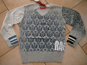 (C603) RARE -The Kid Boys V-Ausschnitt Pullover used look mit Logo Druck gr.116 - Picture 1 of 4