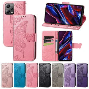 Butterfly Leather Case Wallet Flip Cover For Xiaomi Poco M2 M3 M4 Pro M5 M5S C3 - Picture 1 of 19