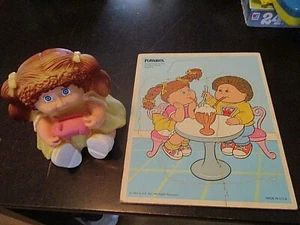 CABBAGE PATCH 1983 BANK & 1991 SWEET TREATS FOR TWO WOODEN Frame Tray 9pc.Puzzle - Picture 1 of 12