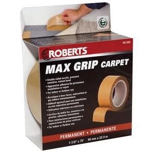 (2 PACK) ROBERTS 50-550 Max Grip Carpet Tape, 1-7/8-Inch x 75 foot Roll - Picture 1 of 6