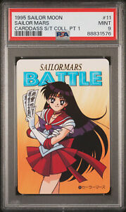 PSA 9 Sailor Mars #11 POP 1 Sailor Moon Carddass 1995 BATTLE Japanese Vintage