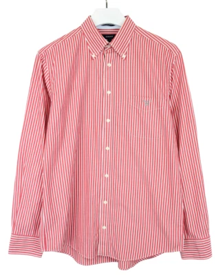 Gant Campus Poplin E - Z Fit Chemise Homme Grand Rayure Rouge Blanc Boutonnière - Photo 1/4