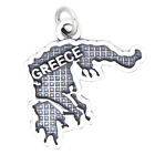 LGU® Sterling Silver Oxidized Map of Greece Charm (With Options)
