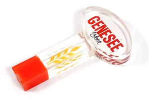 Genesee Beer Vintage Clear Acrylic Short Beer Tap Handle - Picture 1 of 8