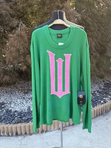 Target X Wicked W Graphic Green Sweater Size Medium academia Preppy Varsity NWT - Picture 1 of 10
