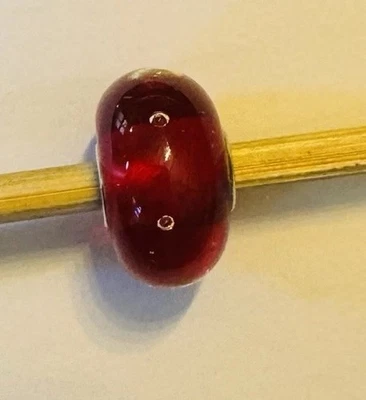 TROLLBEAD - Cuentas de vidrio rojo auténtico - Plata 925 - Dinamarca  Foto 1 de 3